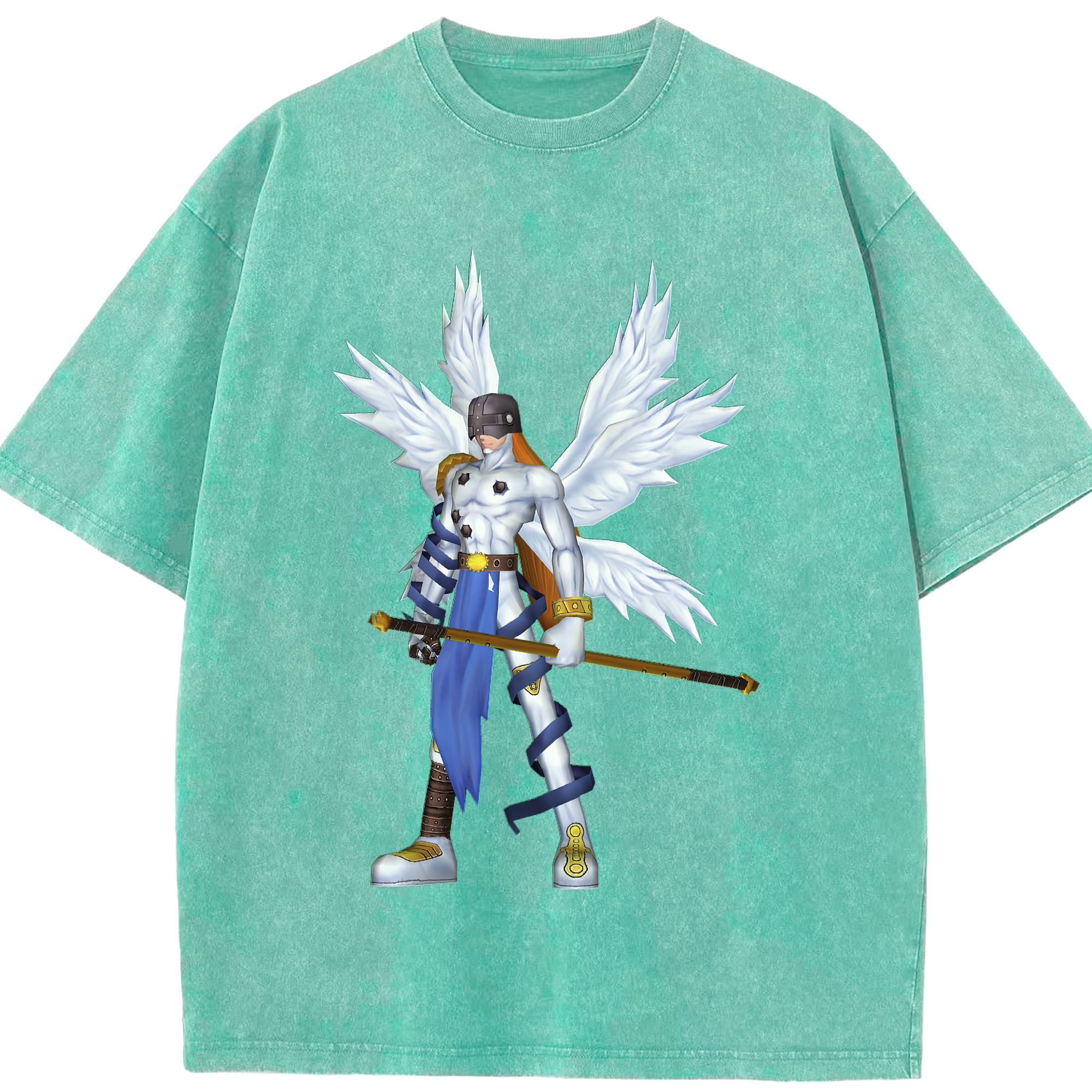 （画像用） Digimon デジタルモンスター/デジモン 綿100% ヴィンテージ風 半袖Tシャツ（フロントプリント）